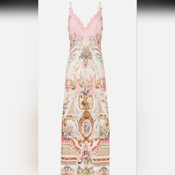 Camilla Ornate Pink and Gold Maxi Dress
